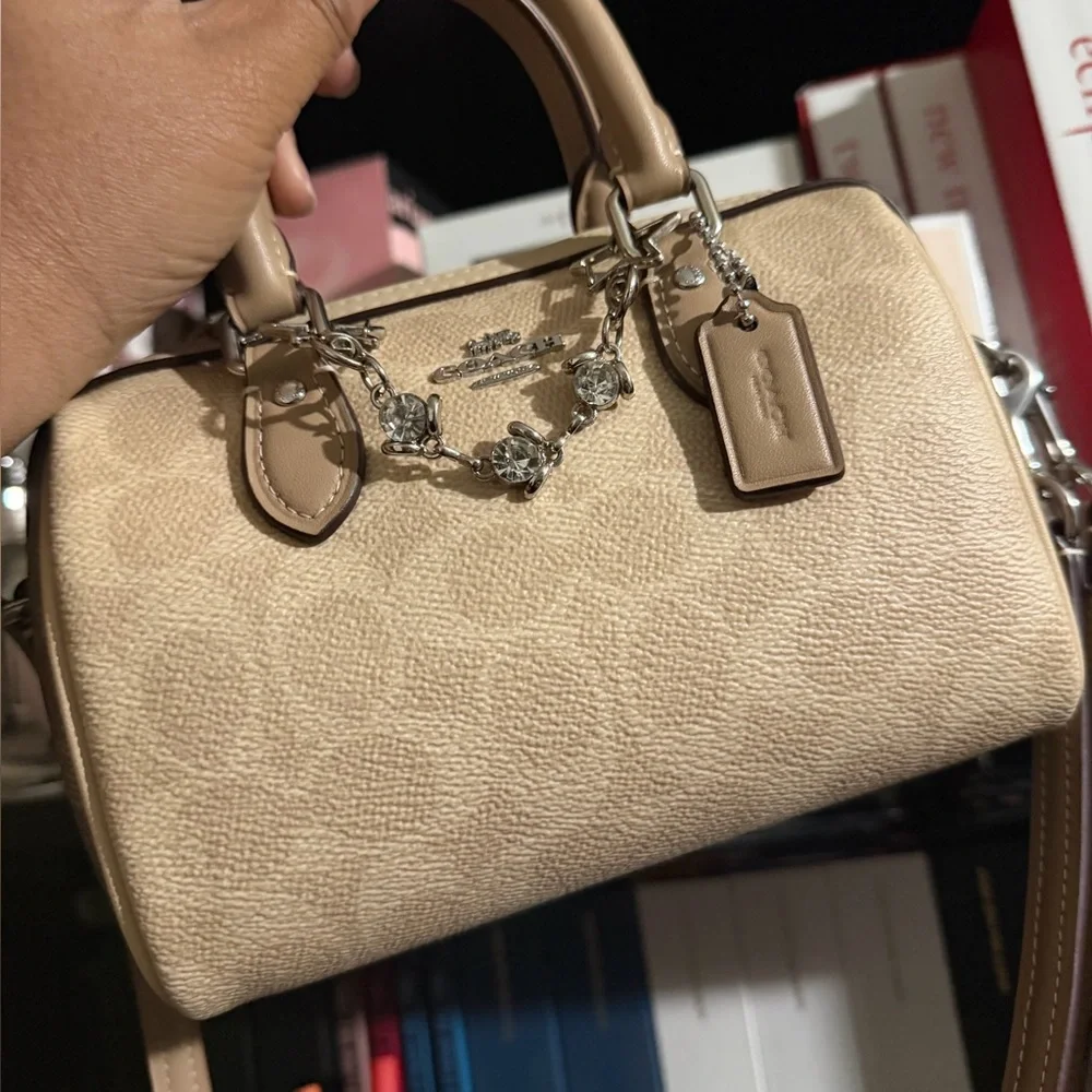 COACH Mini Rowan Crossbody In Sand/Taupe/Silver